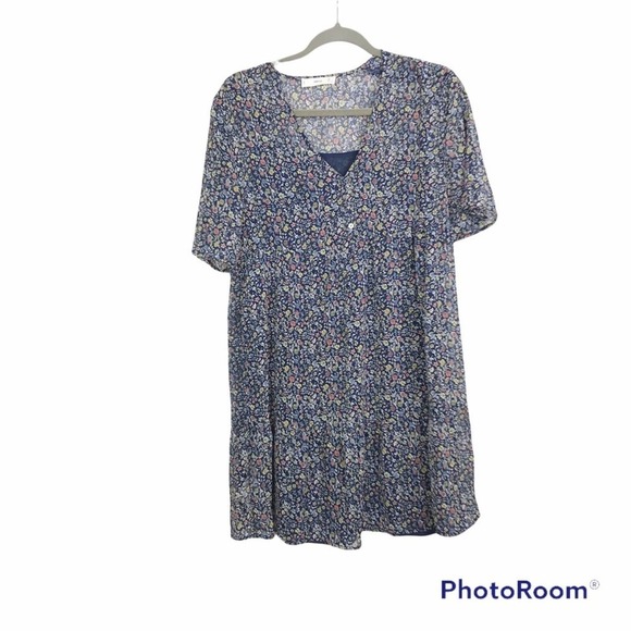 MNG all over floral print sheer mini dress size 4 - Picture 1 of 6